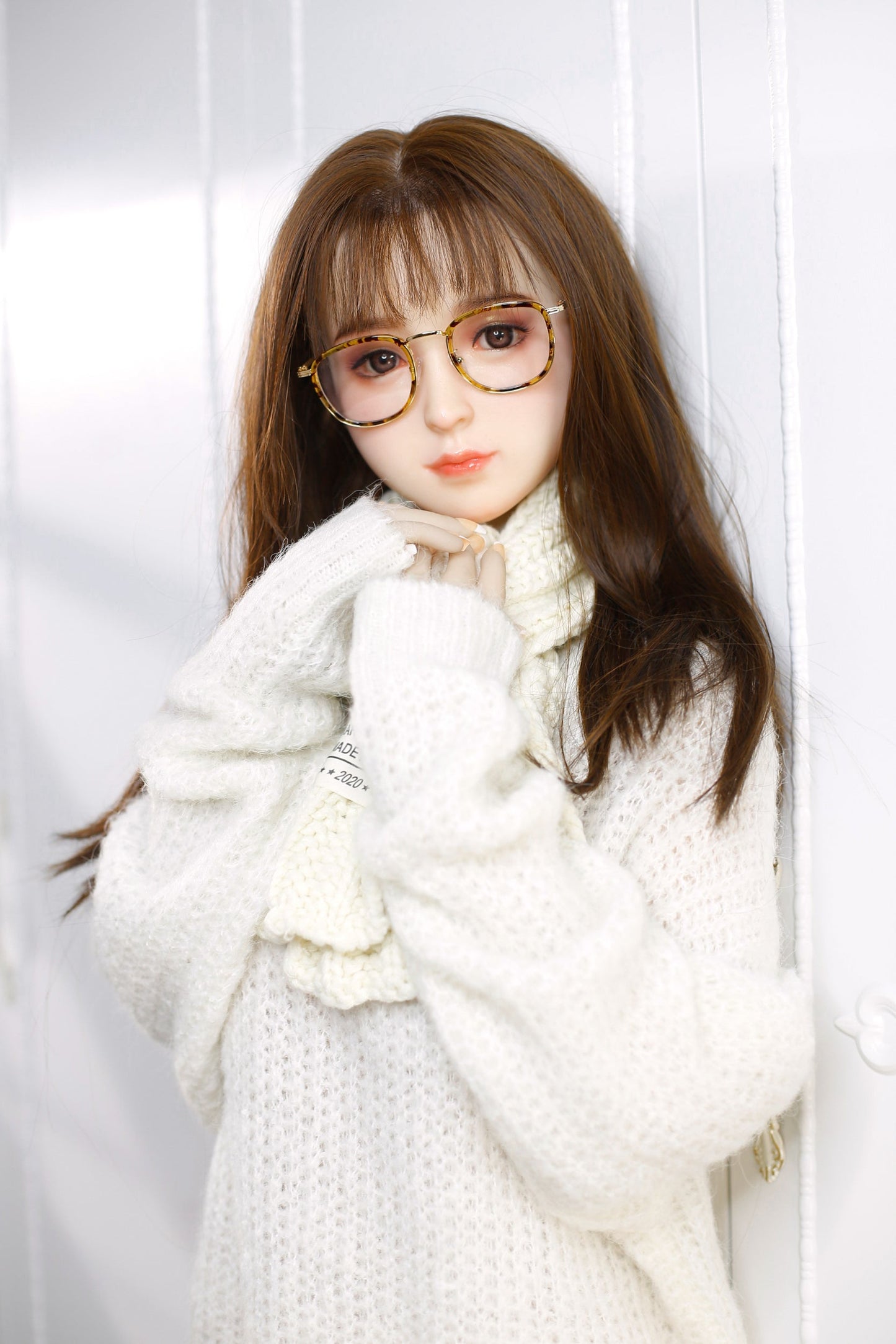Aibei 148cm C-Cup Lifelike TPE Sex Doll with Silicone Head - Realistic Companion