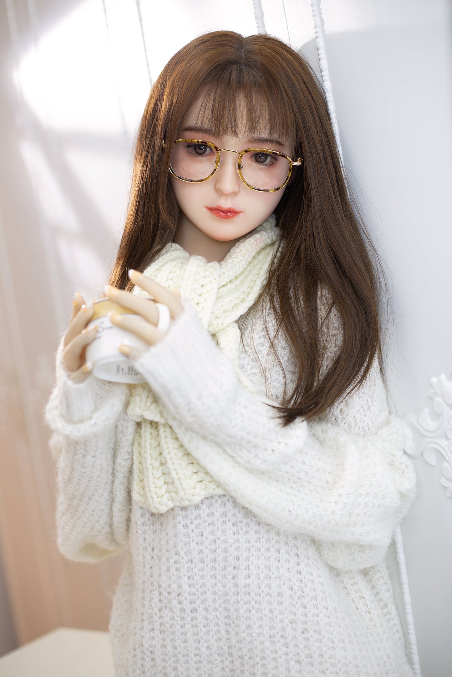 Aibei 148cm C-Cup Lifelike TPE Sex Doll with Silicone Head - Realistic Companion