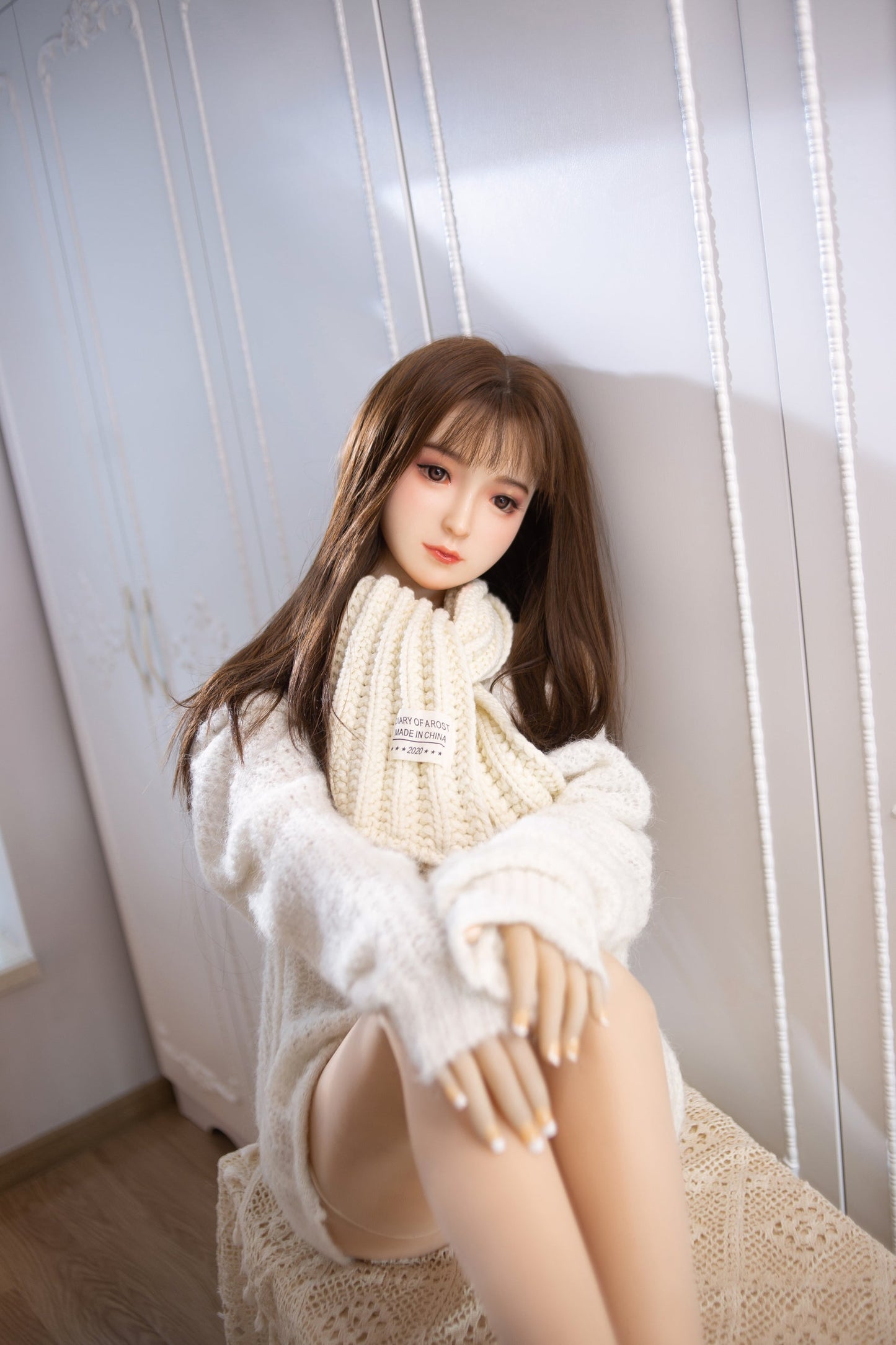 Aibei 148cm C-Cup Lifelike TPE Sex Doll with Silicone Head - Realistic Companion
