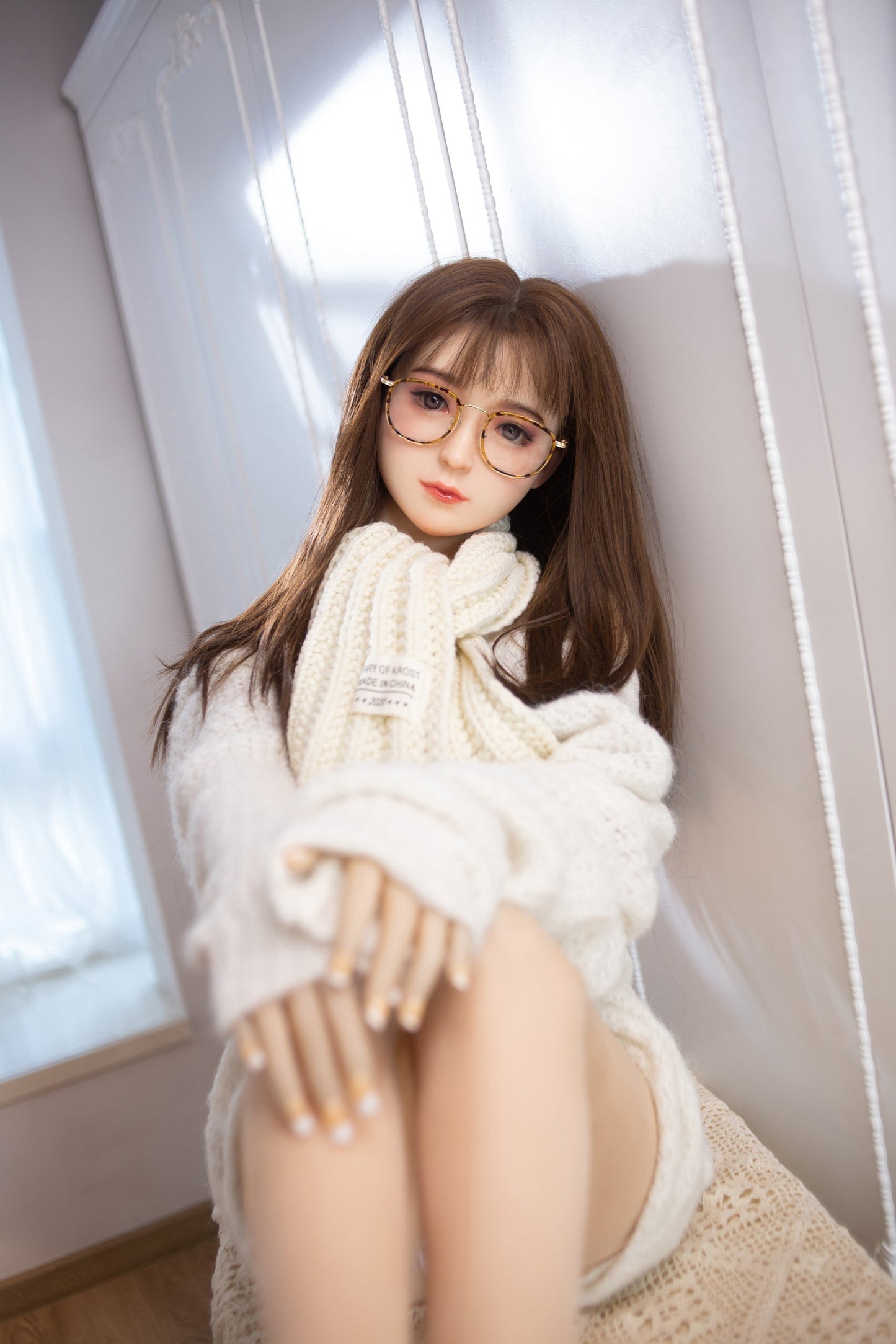 Aibei 148cm C-Cup Lifelike TPE Sex Doll with Silicone Head - Realistic Companion