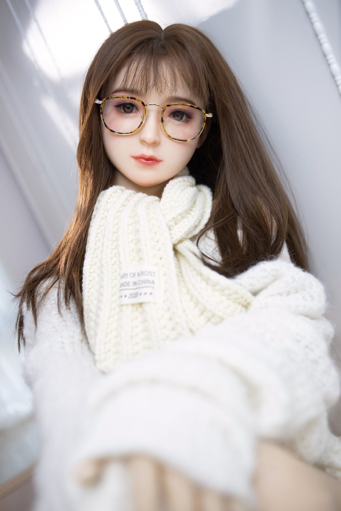 Aibei 148cm C-Cup Lifelike TPE Sex Doll with Silicone Head - Realistic Companion