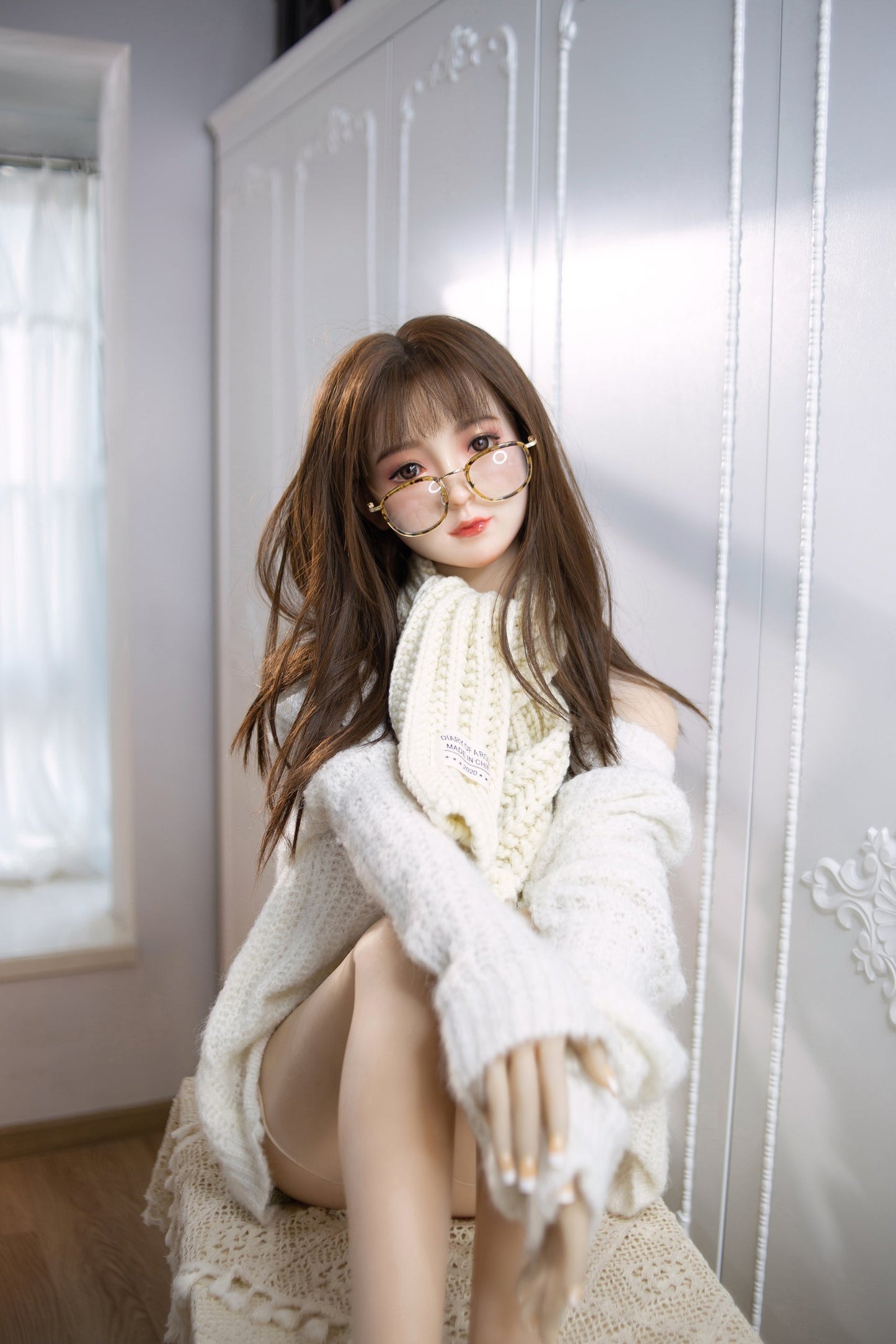 Aibei 148cm C-Cup Lifelike TPE Sex Doll with Silicone Head - Realistic Companion