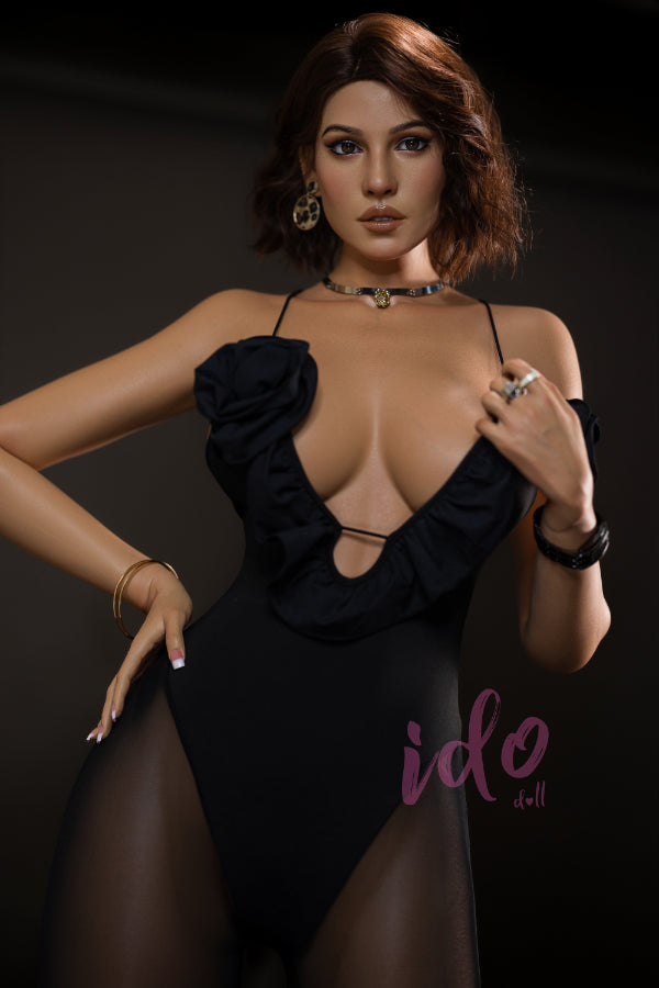 167cm/5ft6 F cup Tanned Skin European Silicone BBW Sex Doll ID2(H)-1 Head