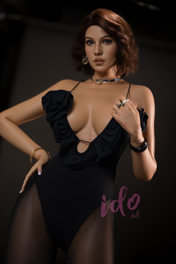 167cm/5ft6 F cup Tanned Skin European Silicone BBW Sex Doll ID2(H)-1 Head