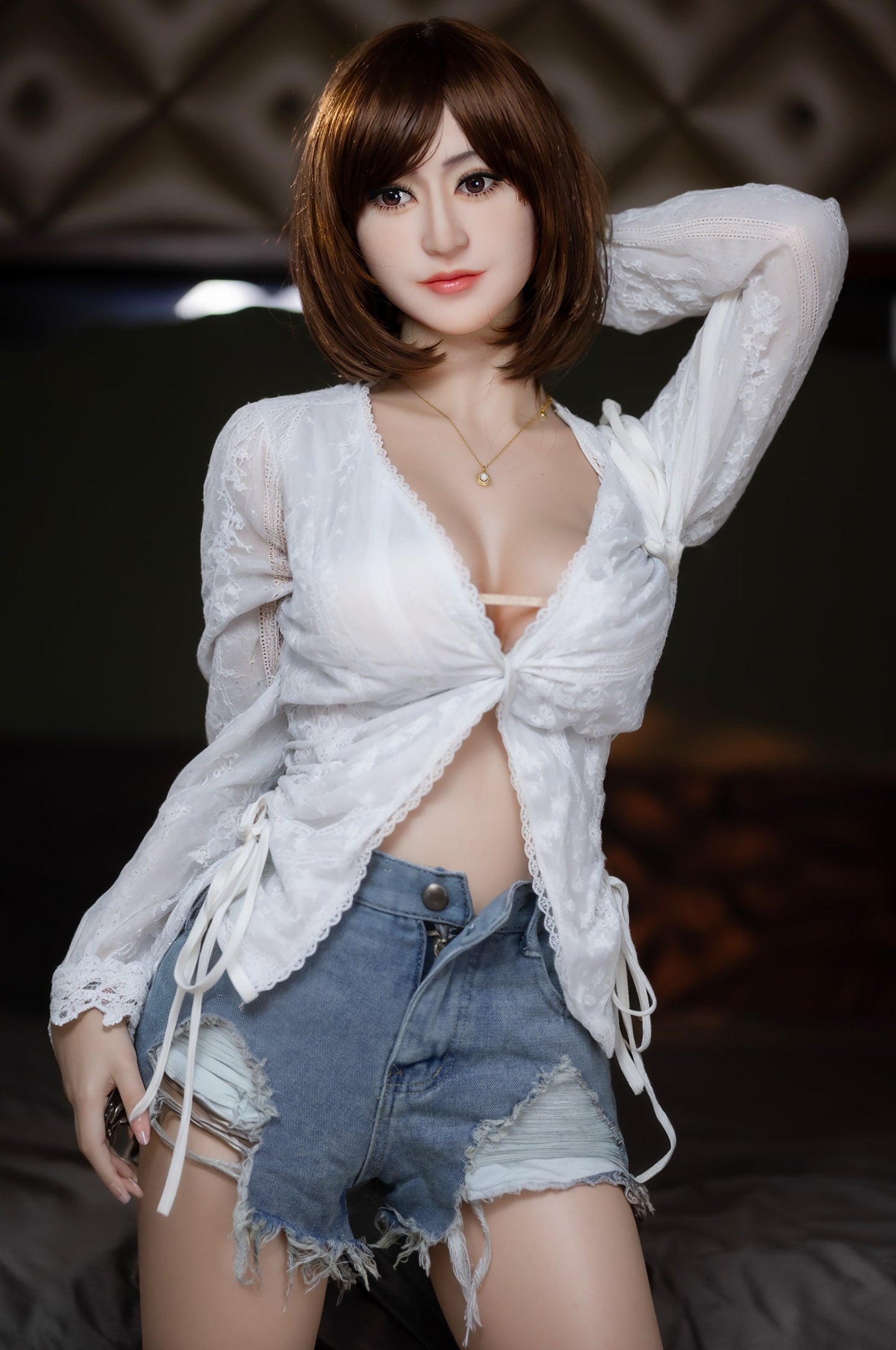 Aibei 158cm D-Cup Lifelike TPE Sex Doll - Realistic Companion with Movable Joints