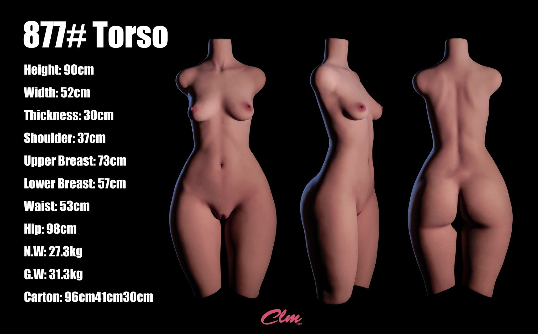 Maslan Torso Sex doll (Climax Doll Classic 90cm A-cup Tpe) EXPRESS - Love Dolls 4U