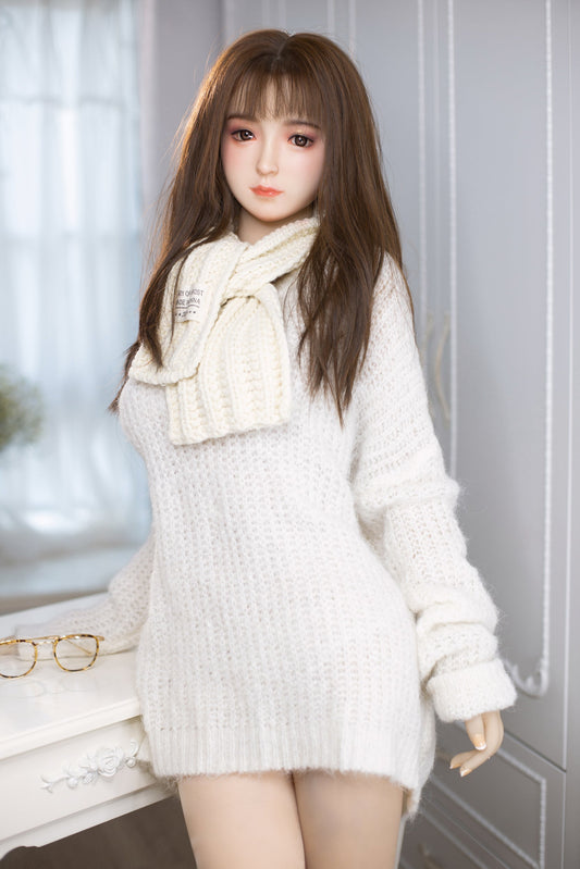 Aibei 148cm C-Cup Lifelike TPE Sex Doll with Silicone Head - Realistic Companion