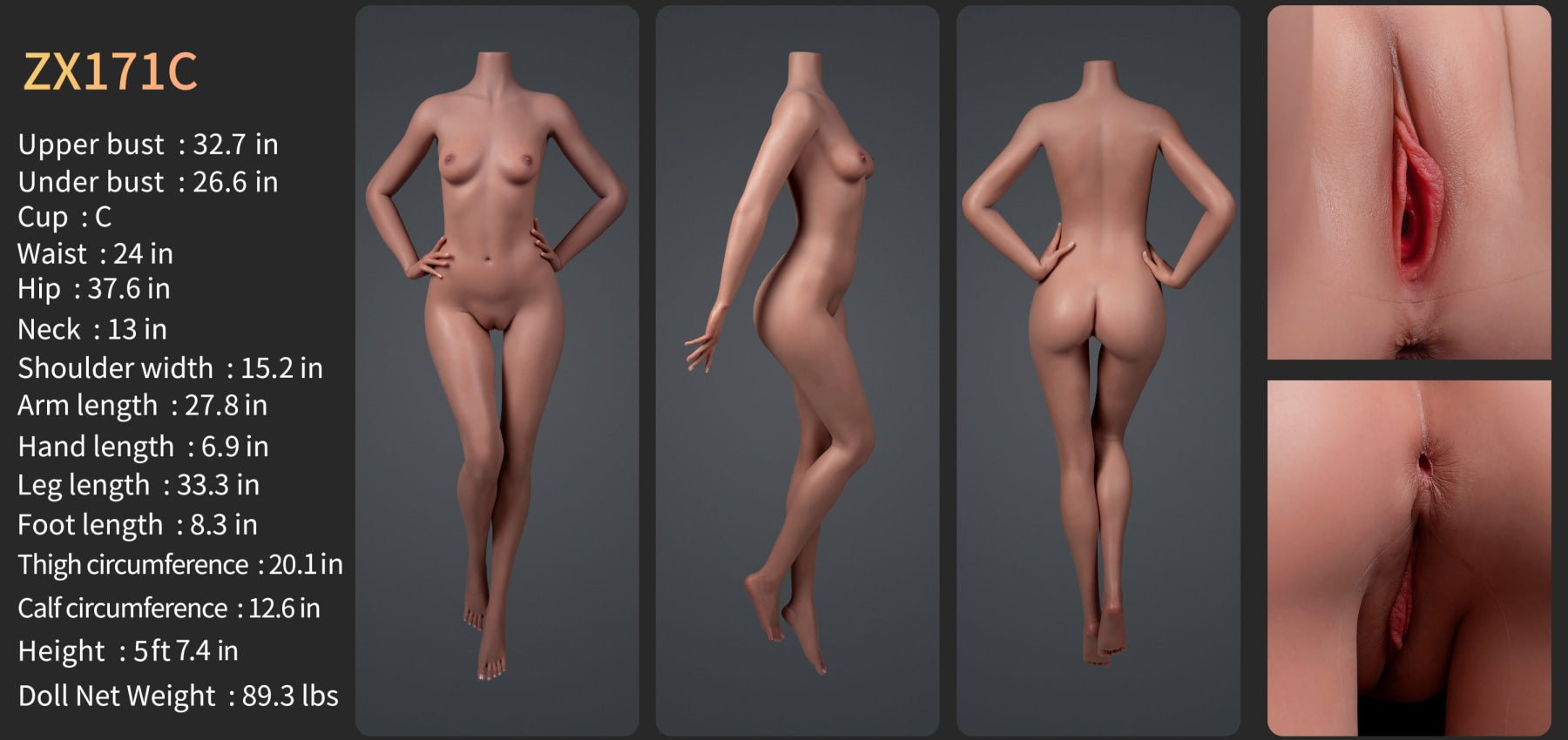 Discover Chelsea Premium Silicone Head (Movable Jaw) + SLE Body Sex Doll - ZELEX® [USA STOCK] at Love Dolls 4U - Premium quality by ZELEX® SLE Collection