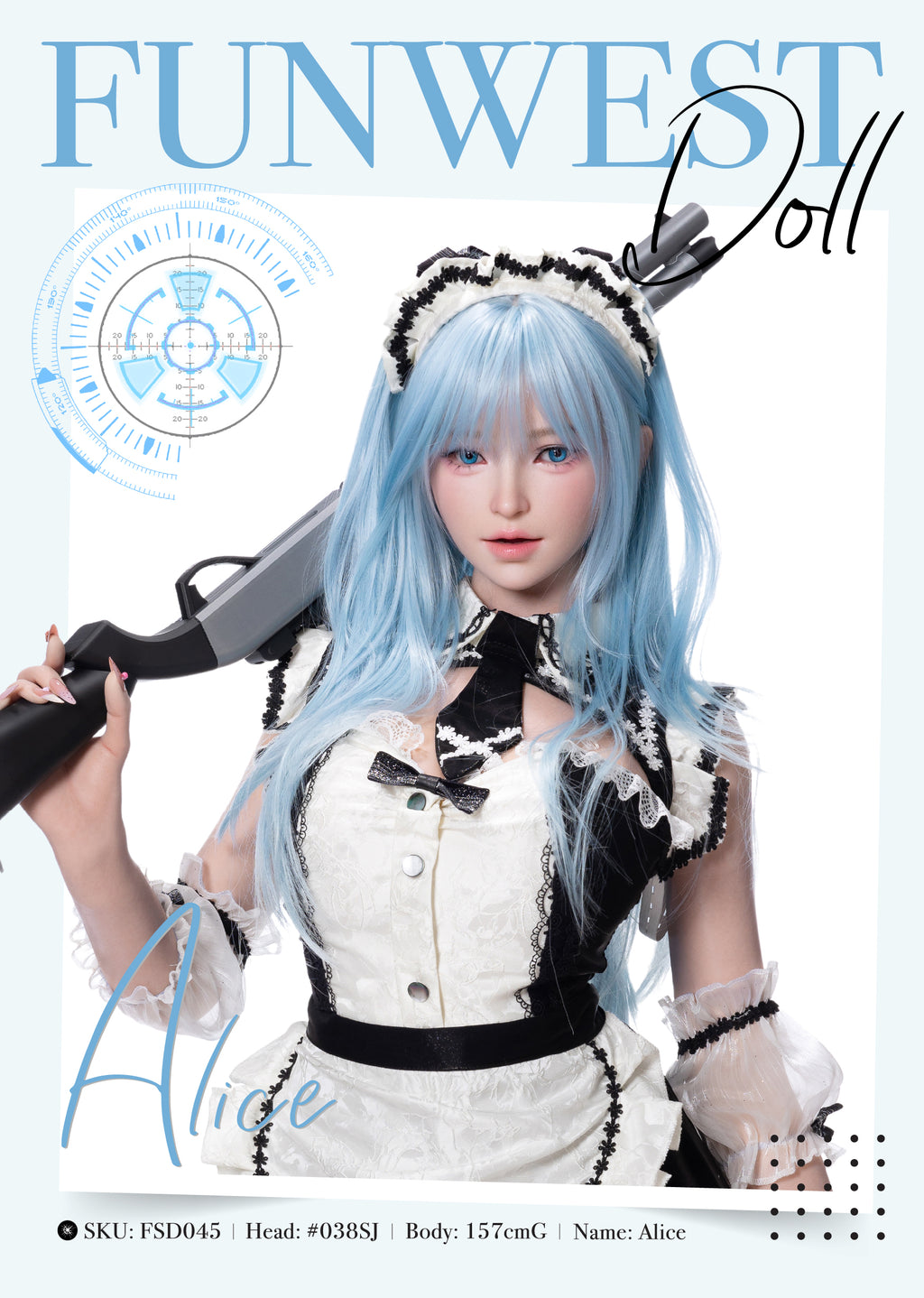 Alice 157cm G-cup Funwest Full Silicone love doll in white skin - USA stock