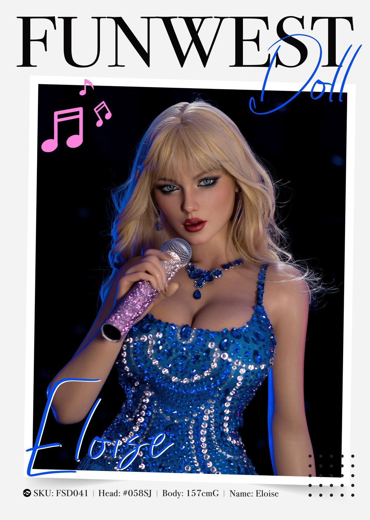 Eloise 157cm G-cup Funwest Full Silicone love doll in natural skin - USA stock