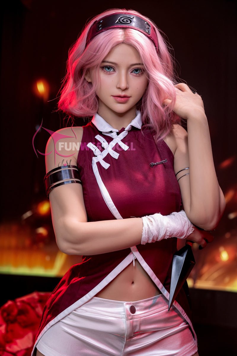 Funwest TPE 159cm A Cup Sex Doll Alice Pink Wig - Love Dolls 4U