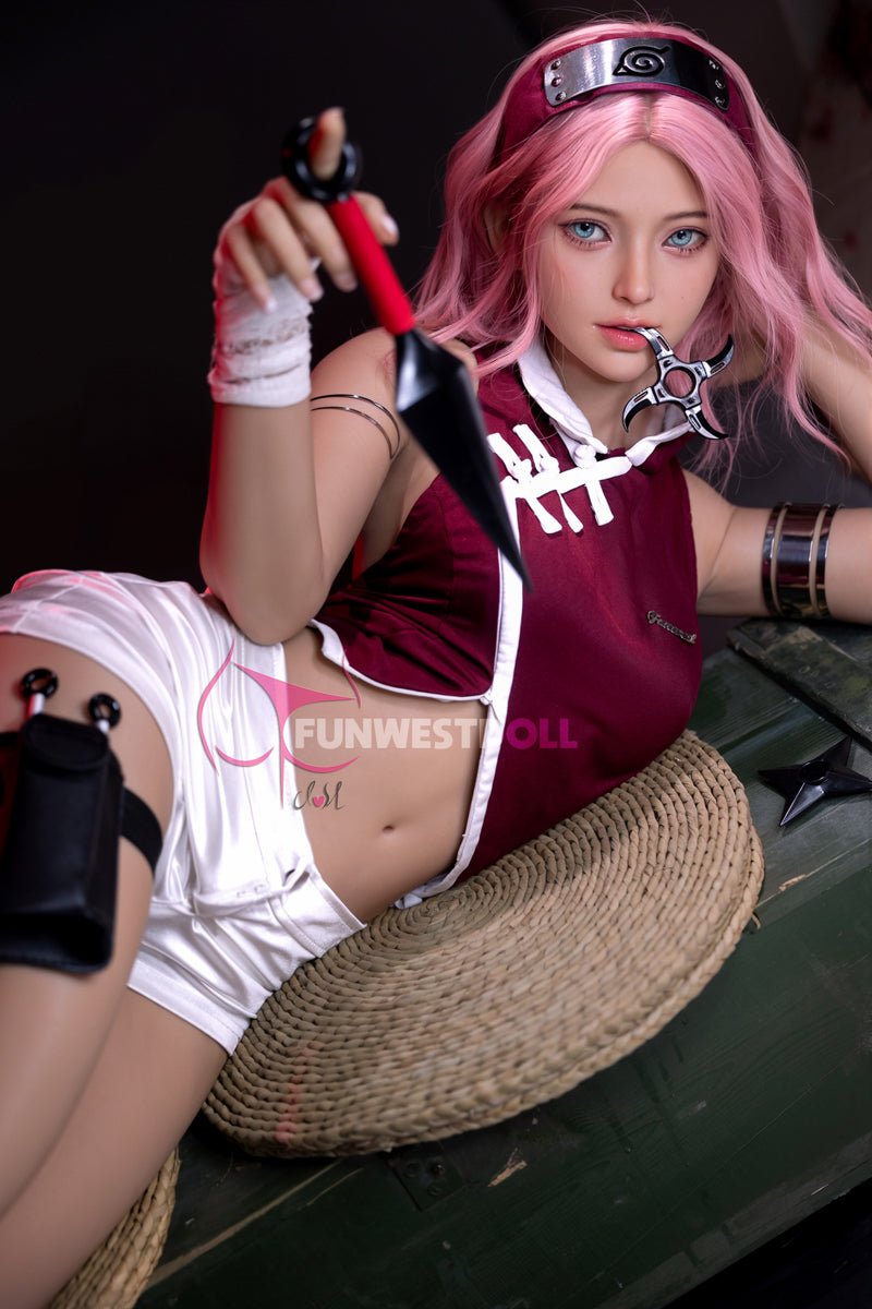 Funwest TPE 159cm A Cup Sex Doll Alice Pink Wig - Love Dolls 4U