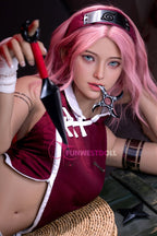 Funwest TPE 159cm A Cup Sex Doll Alice Pink Wig - Love Dolls 4U