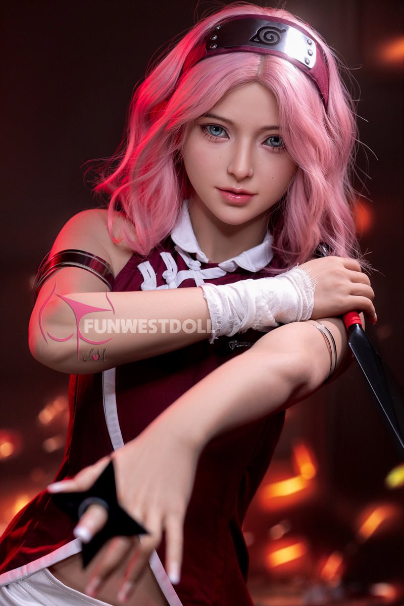 Funwest TPE 159cm A Cup Sex Doll Alice Pink Wig - Love Dolls 4U