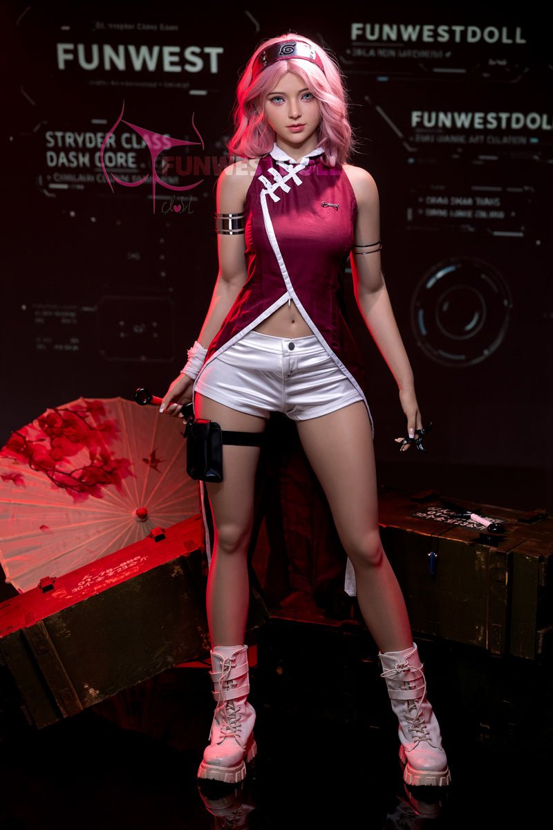 Funwest TPE 159cm A Cup Sex Doll Alice Pink Wig - Love Dolls 4U